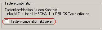 Einstellungen für den Kontrast