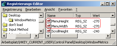 MenuHeight, MenuWidth