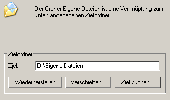 Zielpfad eingeben