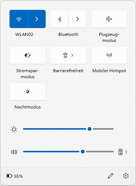 Schnelleinstellungen
