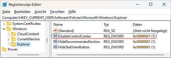 DisableControlCenter