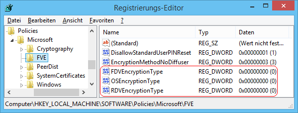 OSEncryptionType, FDVEncryptionType, RDVEncryptionType