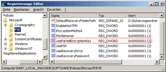 UsePartialEncryptionKey