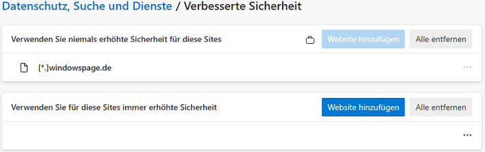 Verbesserte Sicherheit