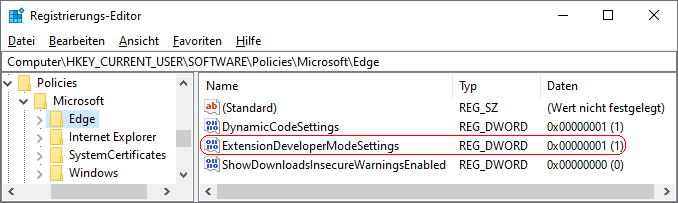 ExtensionDeveloperModeSettings