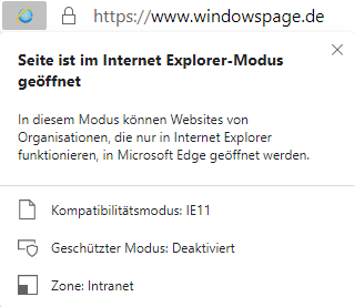 Internet Explorer-Modus