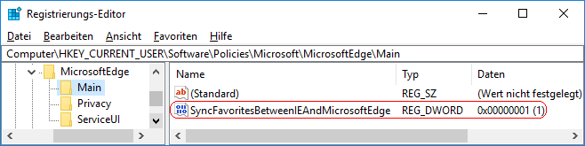 SyncFavoritesBetweenIEAndMicrosoftEdge