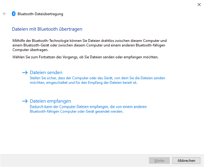 Bluetooth-Datei&uuml;bertragung