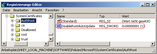 DisableRootAutoUpdate