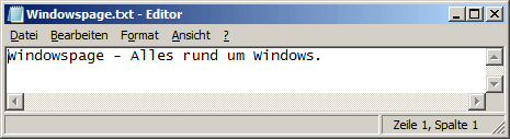 Editor mit Statusleiste