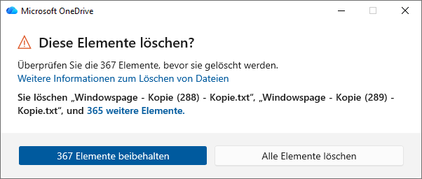 Diese Elemente löschen?