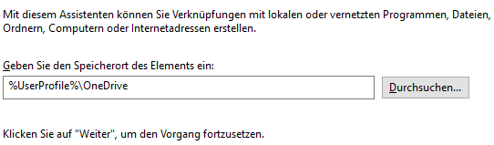 Verknüpfung erstellen