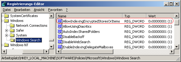 AllowIndexingEncryptedStoresOrItems