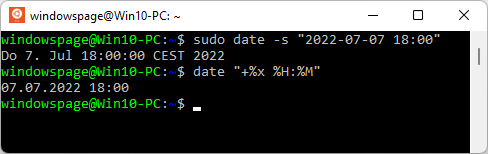 sudo date "2022-07-07 18:00"