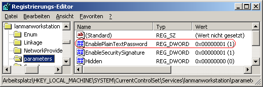 EnablePlainTextPassword