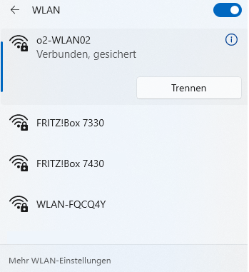 Blockiertes und ausgeblendetes WLAN-Netzwerk