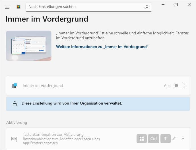 Always On Top (Immer im Vordergrund)