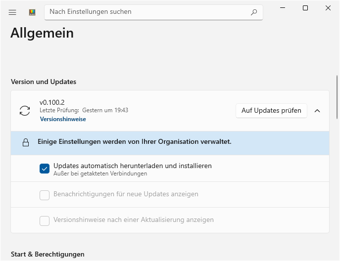 Version und Updates