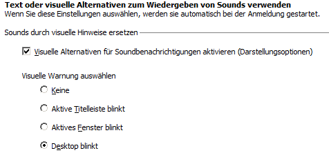 Sounds durch visuelle Effekte ersetzen