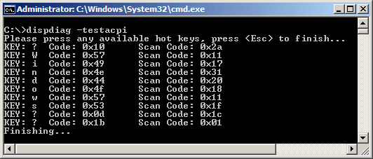dispdiag -testacpi