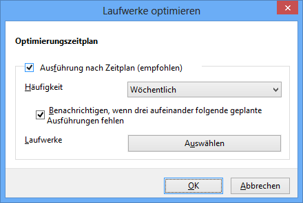 Windows - Defragmentierung - Laufwerke optimieren