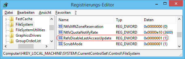 RefsDisableLastAccessUpdate