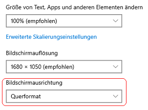 Bildschirmausrichtung