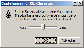 Einstellungen für KlickEinrasten