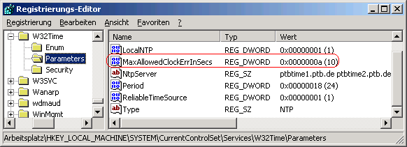 MaxAllowedClockErrInSecs