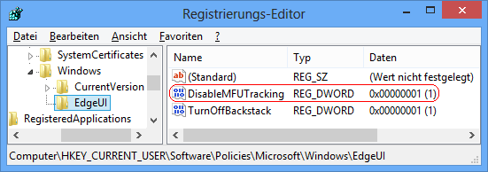 DisableMFUTracking